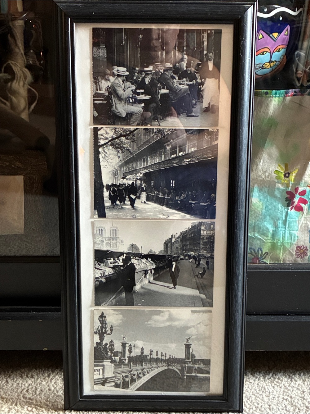 Black Framed Wall Photo Collage - Classic Paris Scenes European 1930